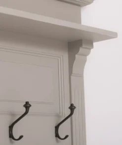 Casa Padrino Landhausstil Massivholz Garderobenschrank Grau / Naturfarben 120 x 41 x H. 210 cm - Wand Garderobe - Flur Schrank - Flurmöbel - Garderobenmöbel - Landhausstil Möbel