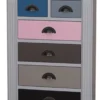 Casa Padrino Landhausstil Massivholz Kommode mit 8 Schubladen Grau / Mehrfarbig 60 x 36 x H. 100 cm - Landhausstil Möbel
