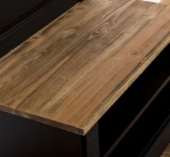 Casa Padrino Landhausstil Massivholz Garderobenschrank Schwarz / Braun 79 x 41 x H. 210 cm - Wand Garderobe - Flur Schrank - Flurmöbel - Garderobenmöbel - Landhausstil Möbel