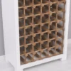 Casa Padrino Landhausstil Massivholz Weinschrank Weiß / Naturfarben 68 x 35 x H. 200 cm - Massivholz Weinregal im Landhausstil - Massivholz Bar Möbel - Landhausstil Bar Möbel