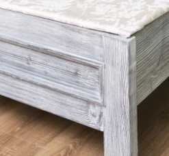 Casa Padrino Landhausstil Massivholz Bett Antik Grau 140 x 200 x H. 93 cm - Landhausstil Schlafzimmer Möbel