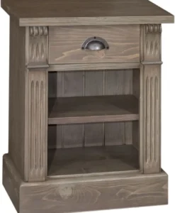 Casa Padrino Landhausstil Nachttisch mit Schublade und Regal Braun 49 x 33 x H. 60 cm - Massivholz Nachtkommode - Nachtschrank - Landhausstil Schlafzimmermöbel
