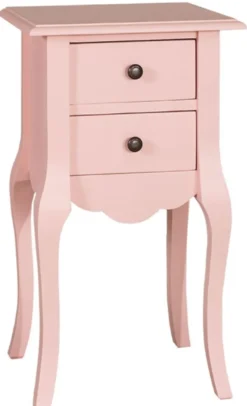 Casa Padrino Landhausstil Nachttisch Rosa 40 x 34 x H. 70 cm - Kleine Schlafzimmer Kommode mit 2 Schubladen
