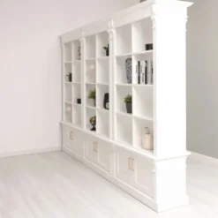 Casa Padrino Landhausstil Raumteiler Bücherschrank Weiß 260 cm - Landhausstil Möbel