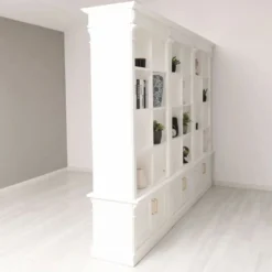 Casa Padrino Landhausstil Raumteiler Bücherschrank Weiß 260 cm - Landhausstil Möbel