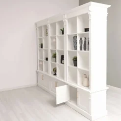 Casa Padrino Landhausstil Raumteiler Bücherschrank Weiß 260 cm - Landhausstil Möbel