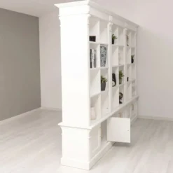 Casa Padrino Landhausstil Raumteiler Bücherschrank Weiß 260 cm - Landhausstil Möbel