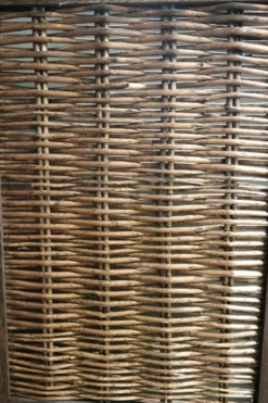 Casa Padrino Landhausstil Raumteiler Paravent aus Paulownia-Holz, Rattan und Metall in Braun 40 x 2 x H. 170 cm