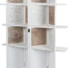 Casa Padrino Landhausstil Raumteiler mit 3 Regalen Antik Weiß / Antik Braun 155 x 2 x H. 181 cm - Shabby Chic Paravent Sichtschutz Trennwand