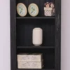 Casa Padrino Landhausstil Regalschrank Antik Schwarz 70 x 39 x H. 197 cm - Massivholz Schrank - Bücherschrank - Wohnzimmerschrank - Landhausstil Möbel