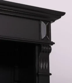 Casa Padrino Landhausstil Regalschrank Antik Schwarz 70 x 39 x H. 197 cm - Massivholz Schrank - Bücherschrank - Wohnzimmerschrank - Landhausstil Möbel