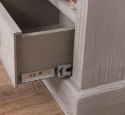 Casa Padrino Landhausstil Regalschrank Hellgrau 50 x 33 x H. 190 cm - Massivholz Schrank mit 4 Regalen und Schublade - Landhausstil Möbel