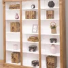 Casa Padrino Landhausstil Regalschrank Hellbraun / Weiß 180 x 39 x H. 197 cm - Massivholz Schrank - Bücherschrank - Wohnzimmerschrank - Büroschrank - Landhausstil Möbel
