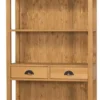 Casa Padrino Landhausstil Regalschrank Naturfarben 90 x 39 x H. 197 cm - Landhausstil Schrank mit 2 Schubladen