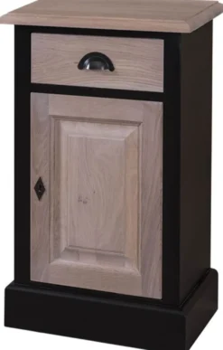 Casa Padrino Landhausstil Schlafzimmer Kommode Schwarz / Naturfarben 47 x 32 x H. 75 cm