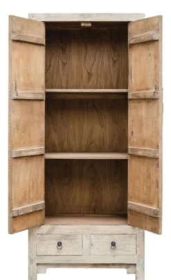 Casa Padrino Landhausstil Schrank aus Kiefernholz Naturfarben 75 x 40 x H. 180 cm