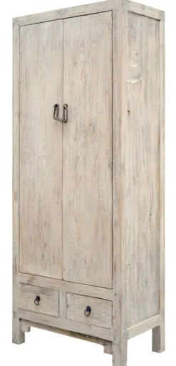 Casa Padrino Landhausstil Schrank aus Kiefernholz Naturfarben 75 x 40 x H. 180 cm