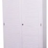 Casa Padrino Landhausstil Schlafzimmerschrank / Kleiderschrank mit 2 Türen Weiß 134 x 59 x H. 200 cm - Schlafzimmermöbel
