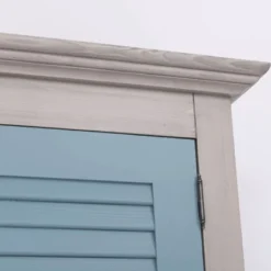 Casa Padrino Landhausstil Schlafzimmer Schrank Grau / Blau 109 cm - Schlafzimmer Möbel