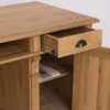 Casa Padrino Landhausstil Schreibtisch Naturfarben 160 x 70 x H. 78 cm - Massivholz Bürotisch mit 2 Türen und 2 Schubladen - Massivholz Möbel - Büro Möbel im Landhausstil - Landhausstil Möbel