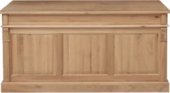 Casa Padrino Landhausstil Schreibtisch Naturfarben 160 x 70 x H. 78 cm - Massivholz Bürotisch mit 2 Türen und 2 Schubladen - Massivholz Möbel - Büro Möbel im Landhausstil - Landhausstil Möbel
