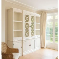 Casa Padrino Landhausstil Schrank Weiß 220 cm - Landhausstil Massivholz Möbel