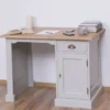Casa Padrino Landhausstil Schreibtisch Grau / Naturfarben 110 x 70 x H. 78 cm - Massivholz Sekretär im Landhausstil - Büro Möbel - Massivholz Möbel - Landhausstil Möbel