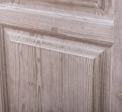 Casa Padrino Landhausstil Schlafzimmerschrank Weiß / Naturfarben 232 x 59 x H. 197 cm - Massivholz Kleiderschrank mit 6 Türen und 4 Schubladen - Massivholz Schlafzimmer Möbel im Landhausstil