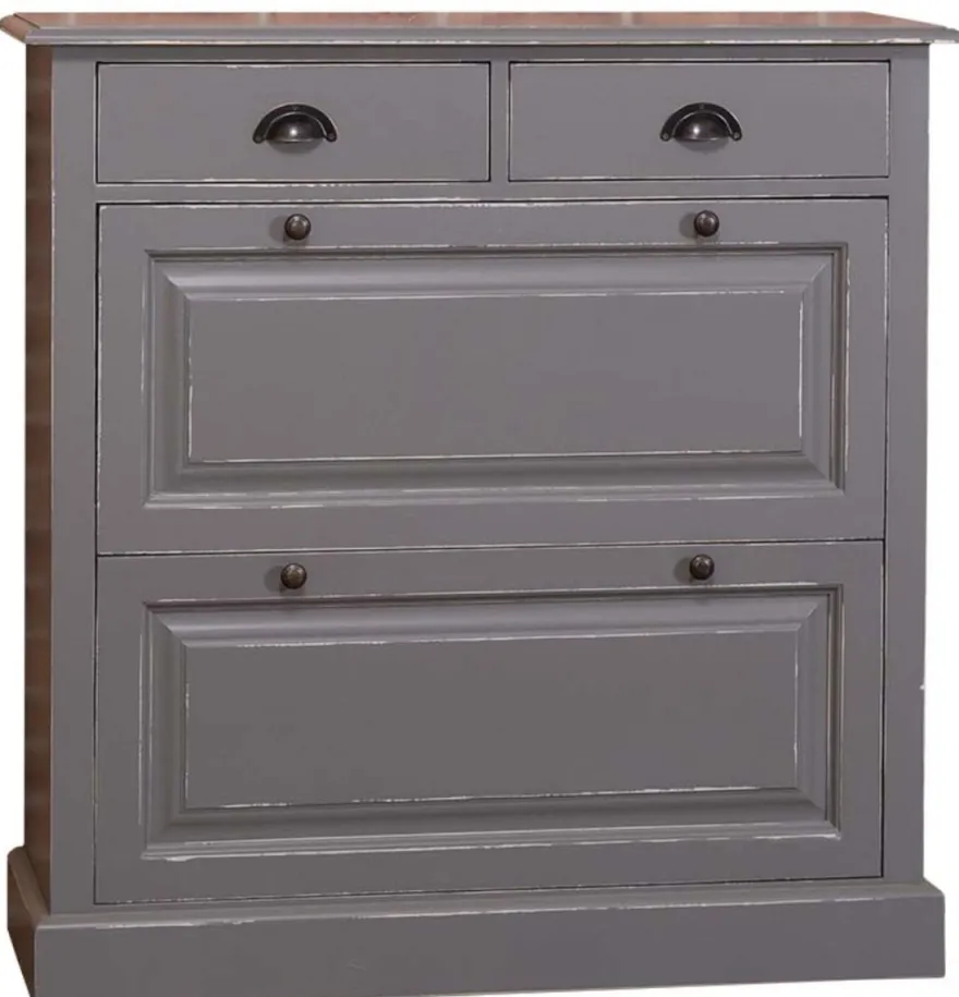 Casa Padrino Landhausstil Schuhschrank im Antik Stil Grau, 103 x 35 x H. 105 cm