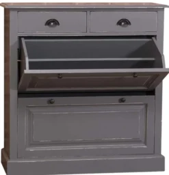 Casa Padrino Landhausstil Schuhschrank im Antik Stil Grau, 103 x 35 x H. 105 cm