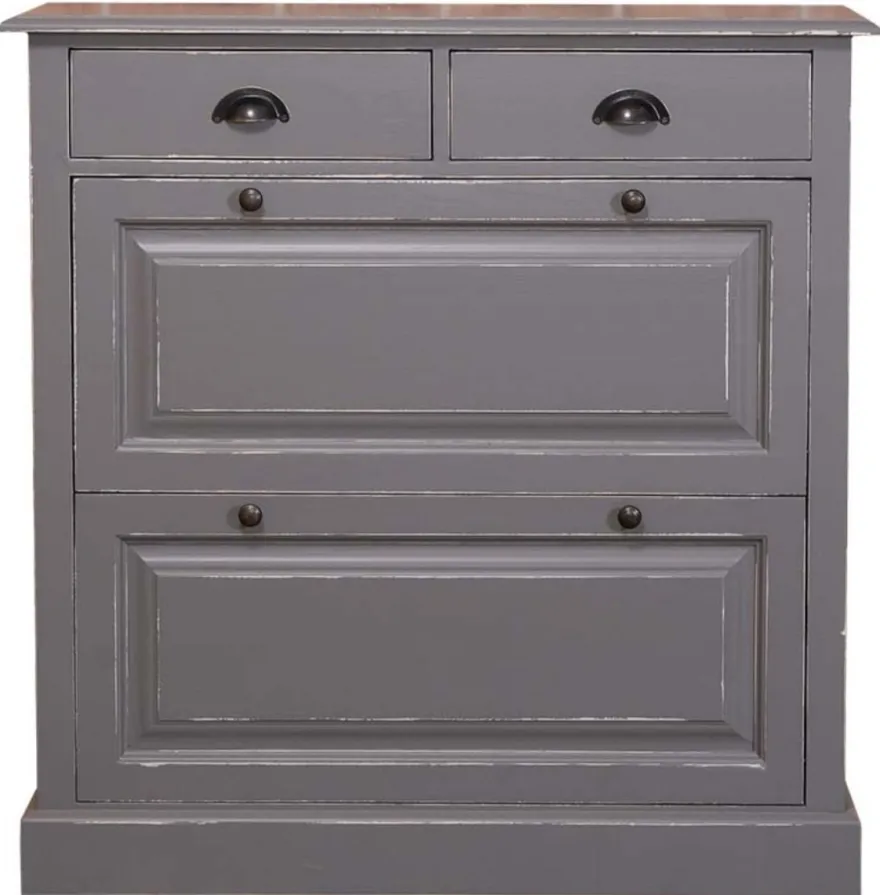 Casa Padrino Landhausstil Schuhschrank im Antik Stil Grau, 103 x 35 x H. 105 cm