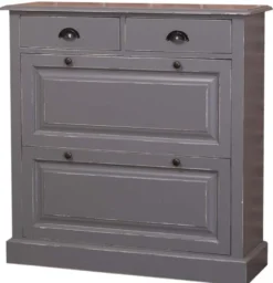 Casa Padrino Landhausstil Schuhschrank im Antik Stil Grau, 103 x 35 x H. 105 cm