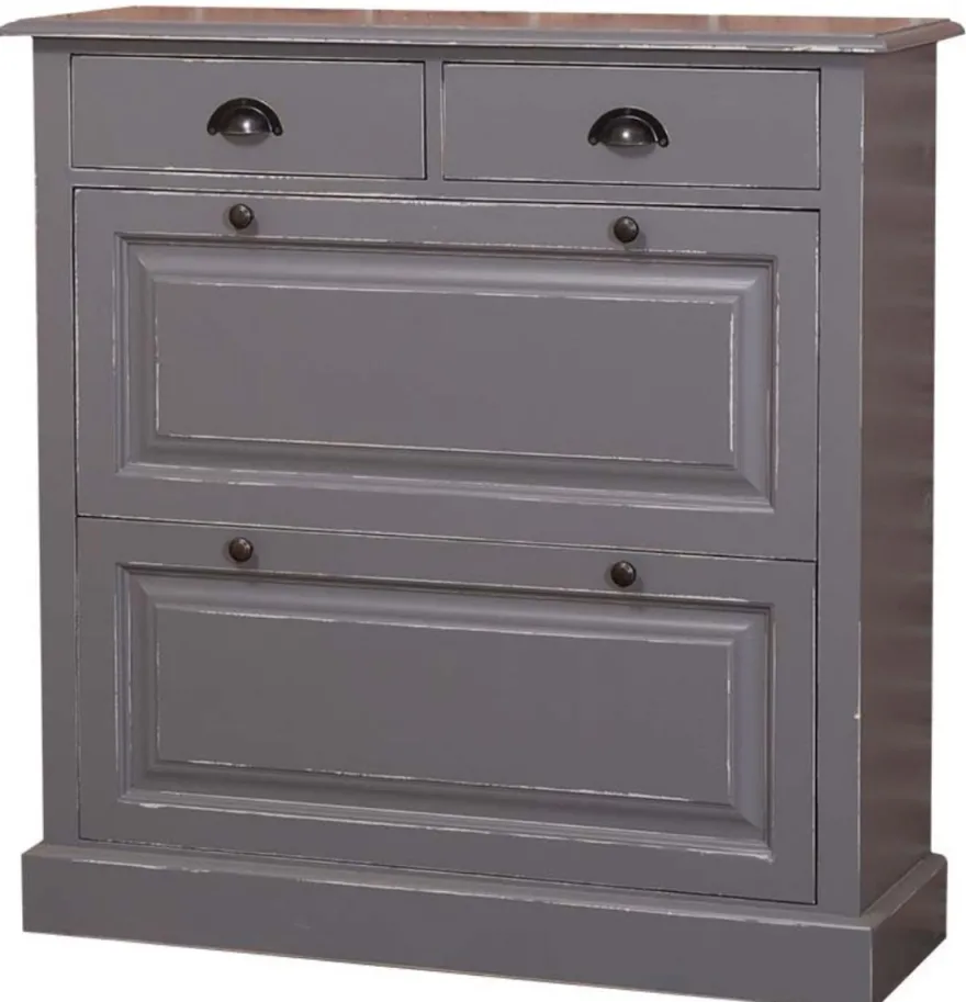 Casa Padrino Landhausstil Schuhschrank im Antik Stil Grau, 103 x 35 x H. 105 cm