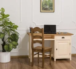 Casa Padrino Landhausstil Schreibtisch Creme / Braun 130 x 60 x H. 78 cm - Massivholz Sekretär im Landhausstil - Büro Möbel - Massivholz Möbel - Landhausstil Möbel