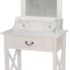 Casa Padrino Landhausstil Schminktisch in Weiß mit 3 Schubladen - 66 x 39 x H. 149 cm - Handgefertigtes Möbelstück