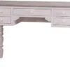 Casa Padrino Landhausstil Schreibtisch in Weiß und Grau, massives Kiefernholz und Eichenholz, 130 x 65 x H. 85 cm