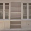Casa Padrino Landhausstil Schrank Weiß 286 x 51 x H. 228 cm - Massivholz Bücherschrank - Wohnzimmerschrank - Regalschrank - Büroschrank - Landhausstil Möbel