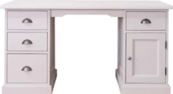 Casa Padrino Landhausstil Schreibtisch mit 4 Schubladen und Tür in Weiß, 152 x 70 x H. 78 cm