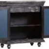 Casa Padrino Landhausstil Schrank Vintage Schwarz 90 x 43 x H. 100 cm - Massivholz Schrank mit 2 verspiegelten Türen - Landhausstil Möbel