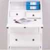 Casa Padrino Landhausstil Sekretär Kommode Weiß 65 x 45 x H. 110 cm - Massivholz Schrank mit 5 Schubladen - Massivholz Möbel - Landhausstil Möbel