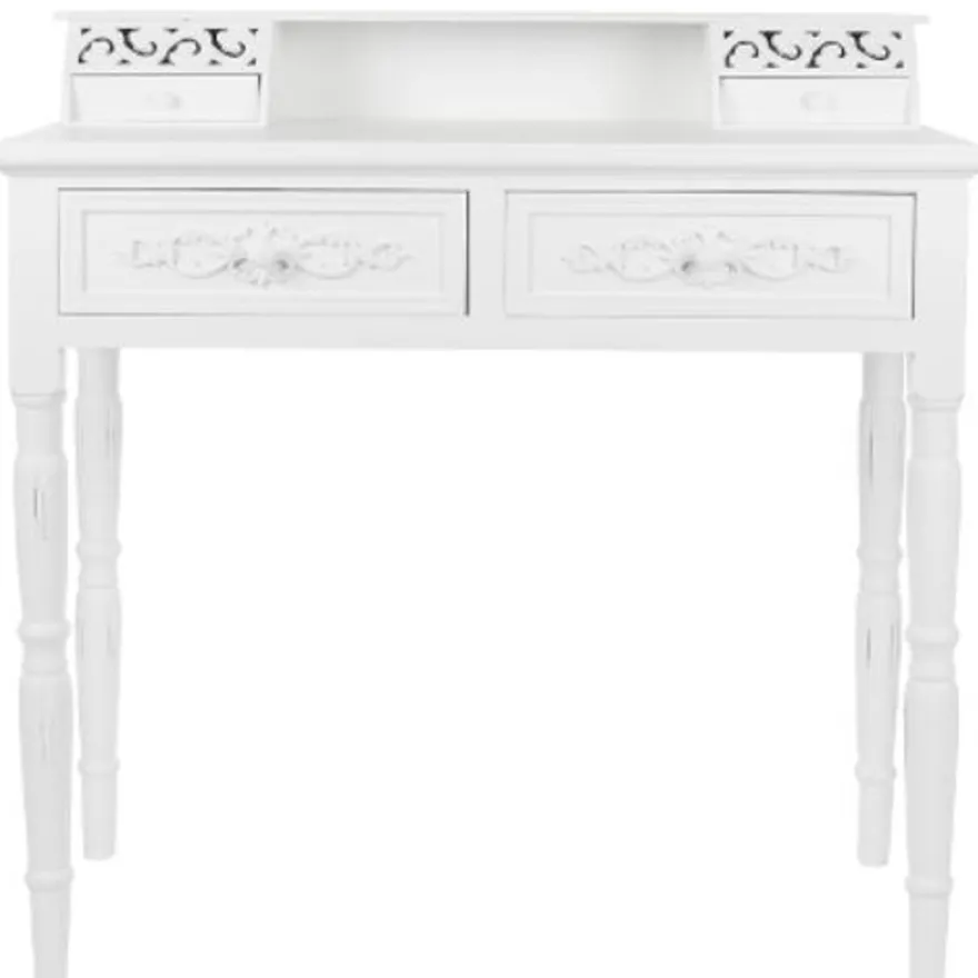 Casa Padrino Landhausstil Sekretär Antik Weiß 95 x 45 x H. 87 cm - Landhausstil Möbel im Shabby Chic Look