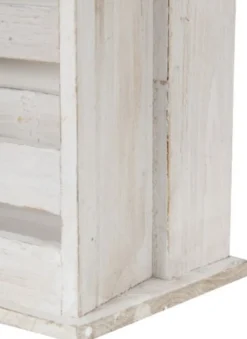 Casa Padrino Landhausstil Shabby Chic Wandhängeschrank Antik Weiß 44 x 17 x H. 59 cm - Handgefertigter Hängeschrank mit Spiegel