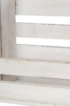 Casa Padrino Landhausstil Shabby Chic Wandhängeschrank Antik Weiß 44 x 17 x H. 59 cm - Handgefertigter Hängeschrank mit Spiegel