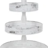 Casa Padrino Landhausstil Shabby Chic Etagere 3-Stufig Antik Weiß Ø 40 x H. 66 cm - Gastronomie Accessoires