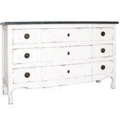 Casa Padrino Landhausstil Shabby Chic Kommode mit 3 Schubladen Antik Weiß / Schwarz 130 cm