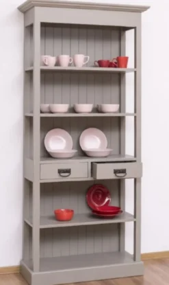 Casa Padrino Landhausstil Shabby Chic Schrank Antik Grau 91 x 39 x H. 197 cm - Landhausstil Esszimmer Schrank - Massivholz Möbel - Landhausstil Shabby Chic Möbel