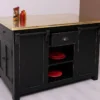 Casa Padrino Landhausstil Shabby Chic Kücheninsel mit verzinkter Tischplatte Antik Schwarz / Gold 135 x 85 x H. 90 cm - Massivholz Esszimmerschrank - Esszimmer Möbel im Landhausstil