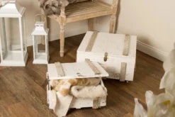 Casa Padrino Landhausstil Shabby Chic Holztruhen 2er Set Antik Weiß - Wohnzimmer Deko