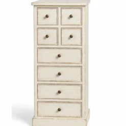 Casa Padrino Landhausstil Shabby Chic Massivholz Kommode mit 8 Schubladen Antik Weiß H. 122 cm