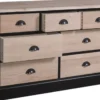 Casa Padrino Landhausstil Sideboard in Schwarz und Naturfarben 122 x 38 x H. 75 cm
